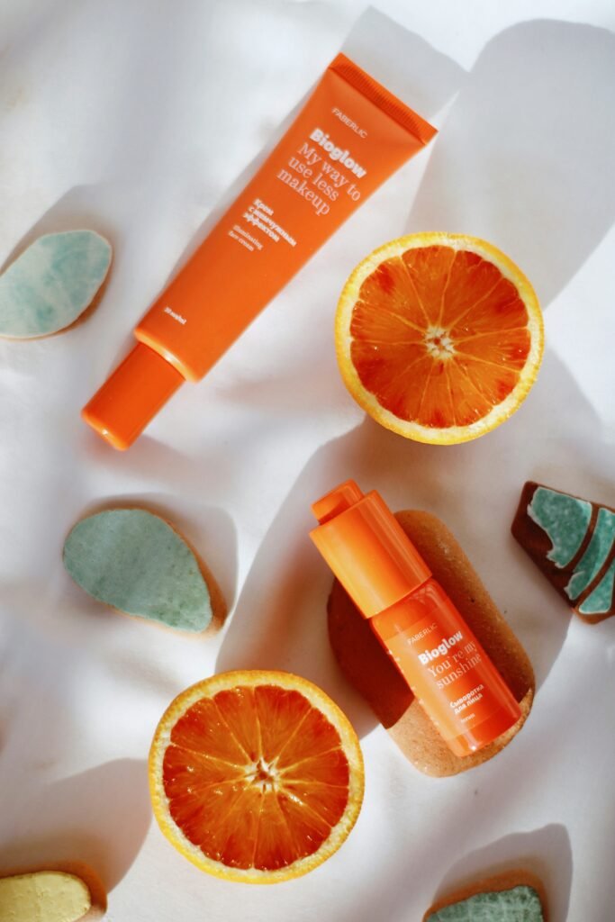 beauty products in orange color